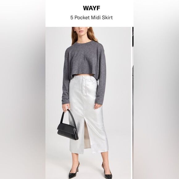NWT WAYF 5 Pocket Midi Skirt size M - Picture 2 of 16